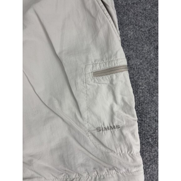 Simms Fishing Pants Womens Medium Beige Nylon 3XDRY Convertible Zip Off Outdoor - Picture 2 of 9